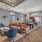 brightly lit clubhouse with kitchen
