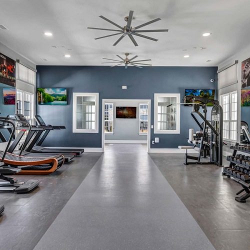 workout equipment in room