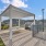 pet washing station and picnic table under pergola